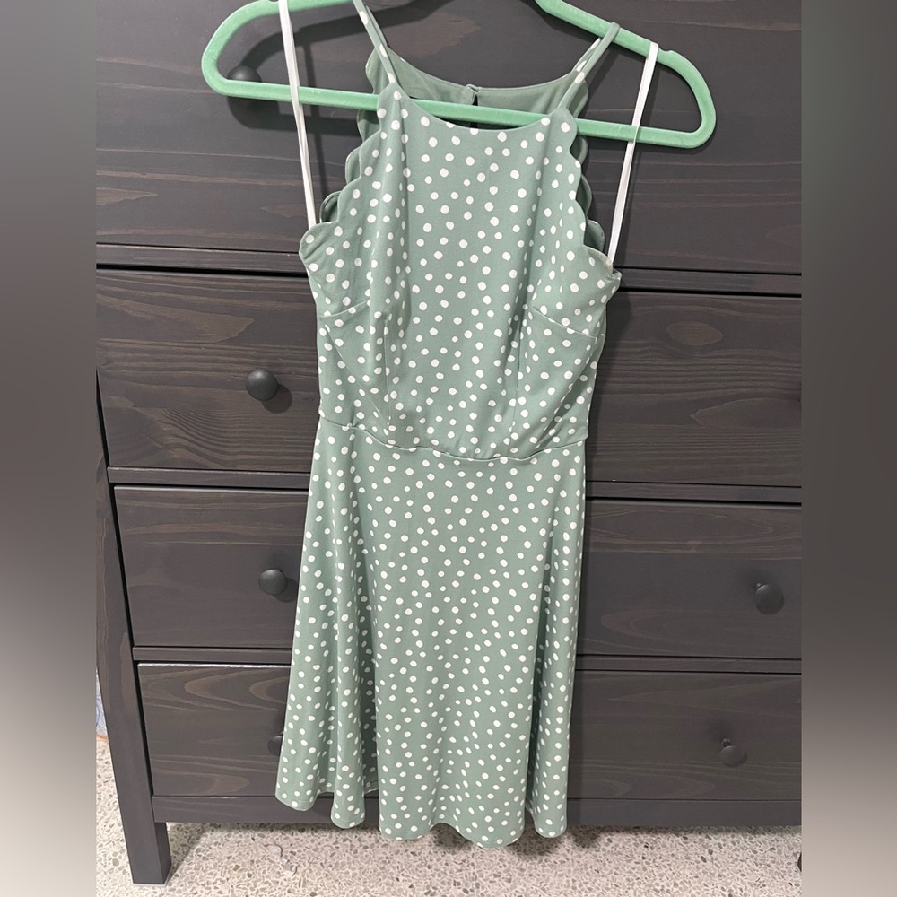 Green and White Polkadotted Dress from BCX Dress